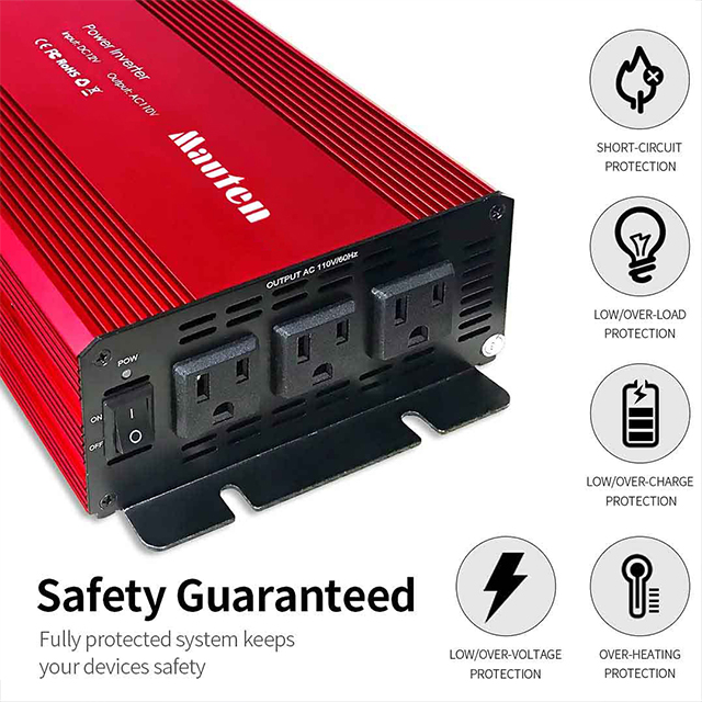 1500W オフグリッド 修正正弦波 12V から 220V パワー インバーター サポート OEM ODM 協力 マオテン メーカー 